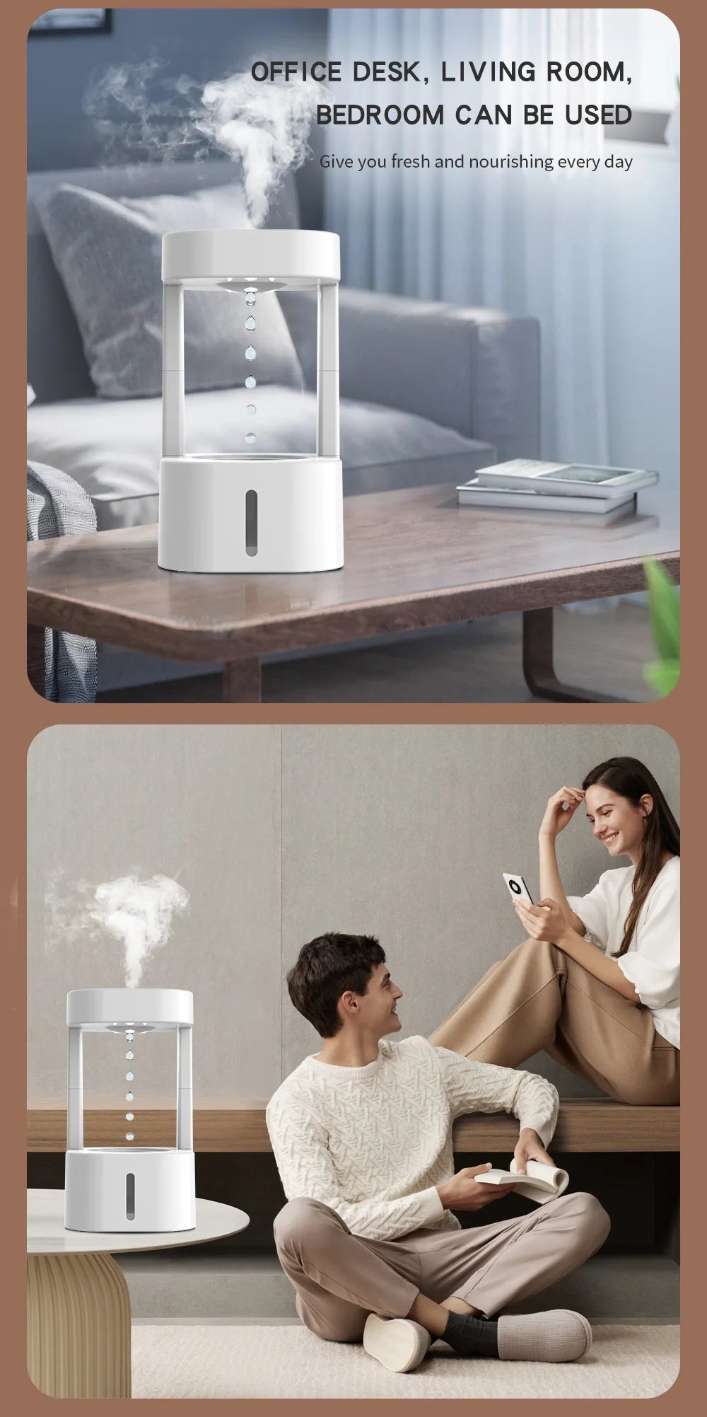 Humidificateur LED - 580ML - Anti-Gravity